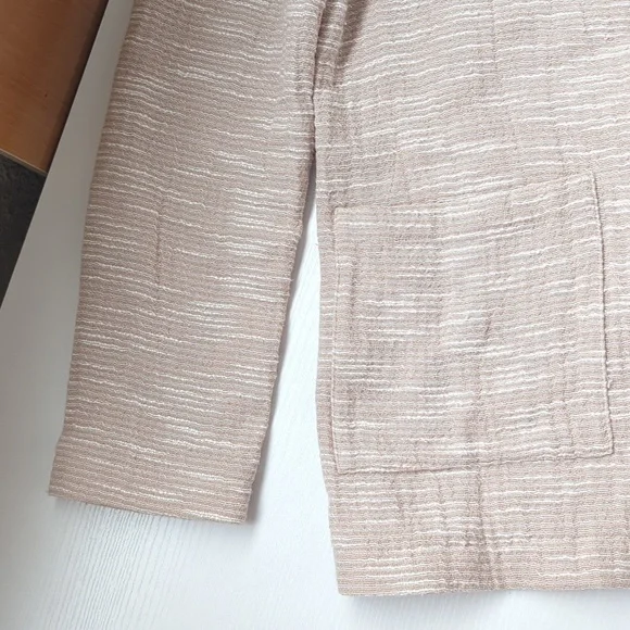 Eileen Fisher Rhythmic Cotton Slub Kimono Jacket in a natural beige color - Picture 10 of 13